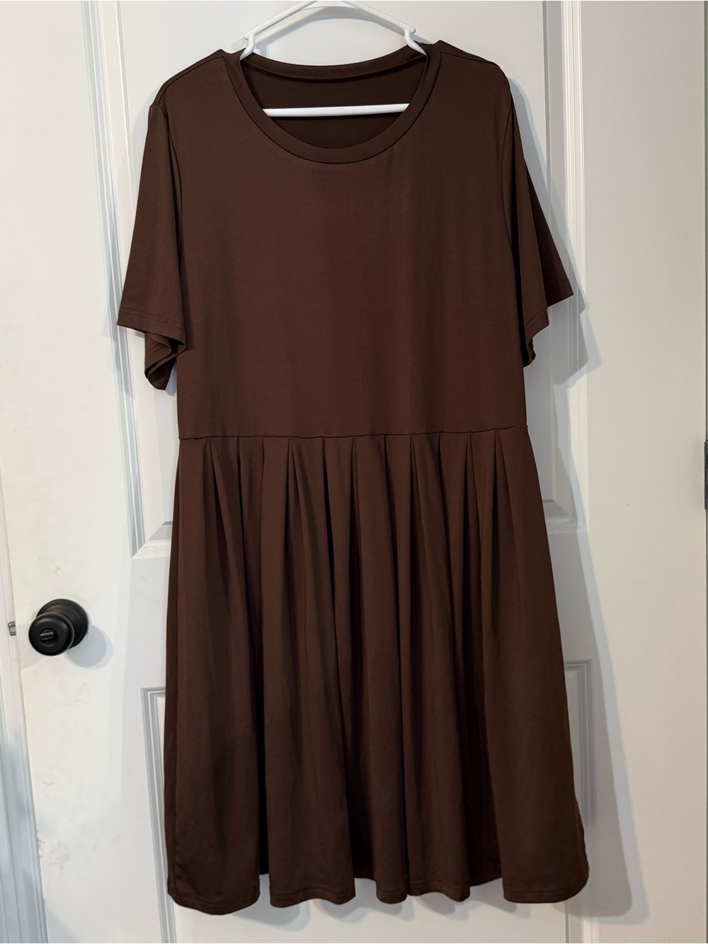 Chocolate Brown Flowy Midi Plus Size Dress